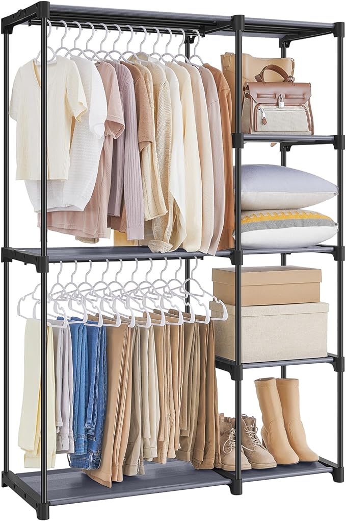 Portable Closet, Freestanding Closet Organizer, Clothes Rack with Shelves, Hanging Rods, Storage Organizer, for Cloakroom, Bedroom