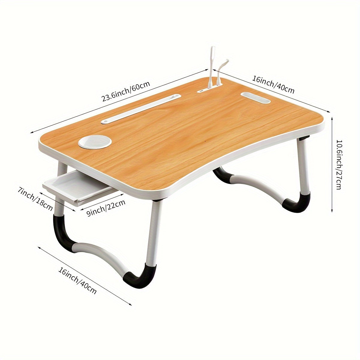 Ultra Large Portable Laptop Bed Table Foldable Desk, Computer Desk - Multi Functional Tray Holder With Cup Holder And Drawer, USB, Fan, And Light - Perfect For Eating, Reading, And Writing On Beds, Sofas, Floors - Stable, Durable, And Foldable