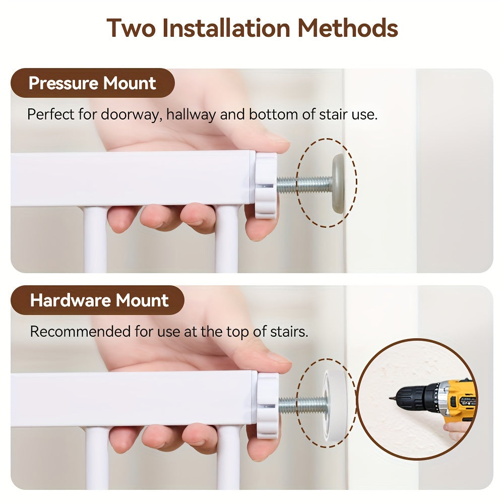 36" Extra Tall Baby Gate for Stairs Doorways, Fits Openings 29.5" to 48.8" Wide, Auto Close Extra Wide Dog Gate for House, Pressure Mounted Easy Walk Through Pet Gate with Door