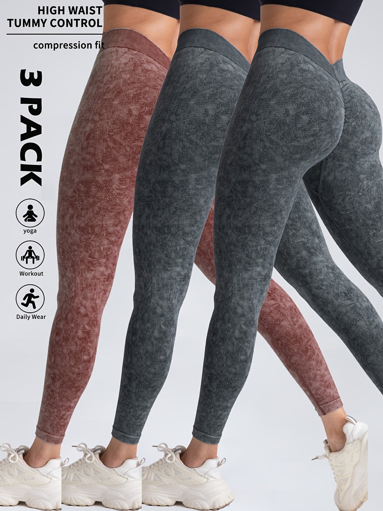 3 pack of women's sports yoga pants Rear V yoga pants outdoor casual sexy sweatpants for women