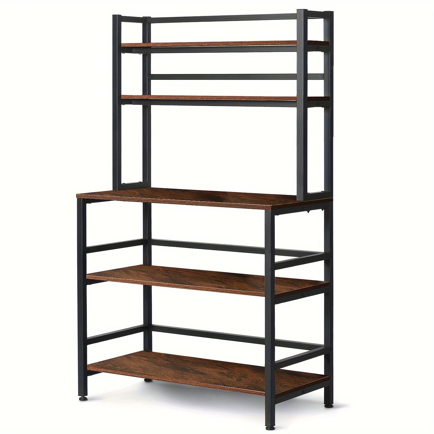 5-Tier Kitchen Bakers Rack With Hutch