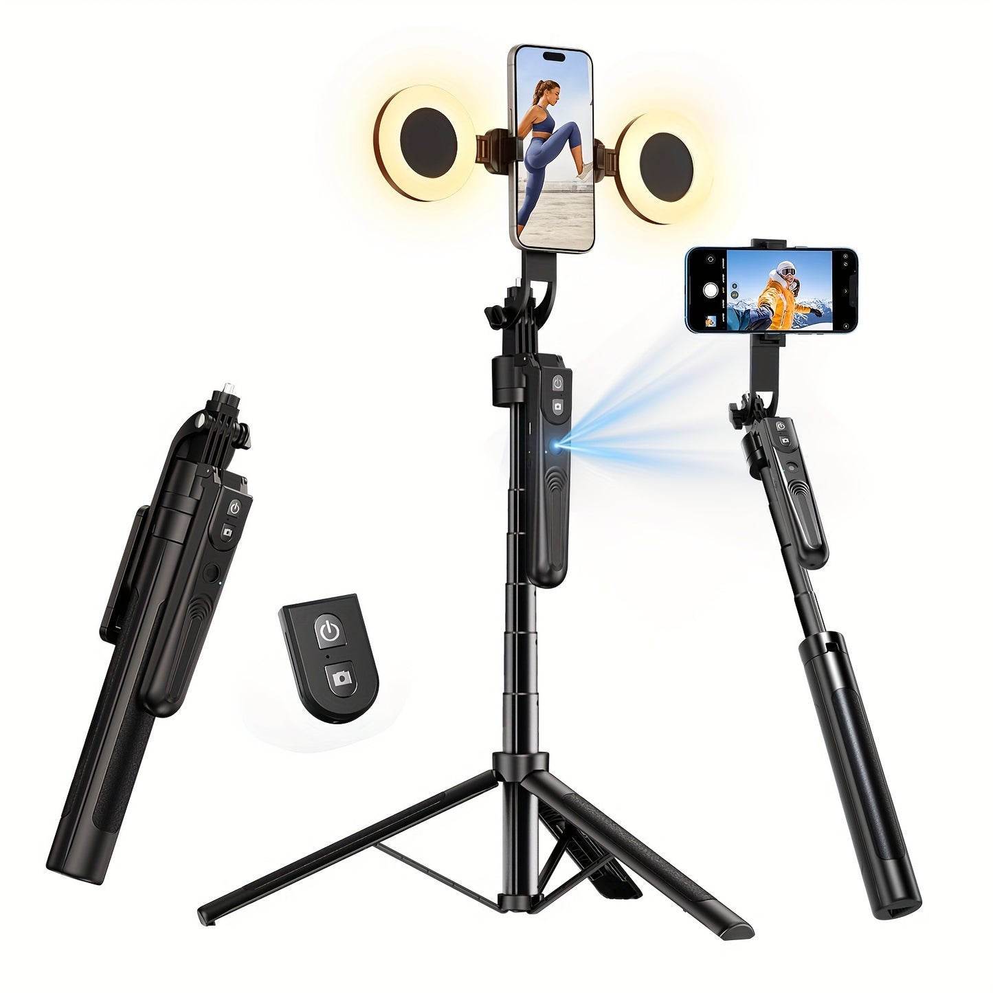 70.9" Phone Tripod with Auto Face Tracking - Tripods with 360° Rotation, Motion Sensor, Remote, and Phone Holder for Cell Phone 4"-7" Vlog/Live Stream/Video Recording