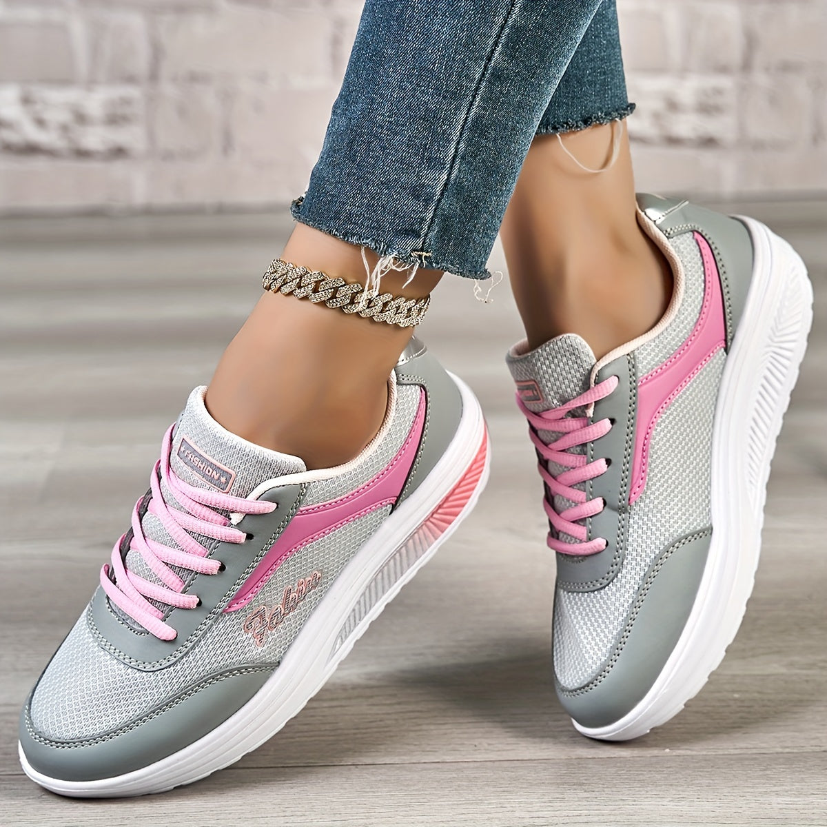 Womens Lace-up Walking Shoes Arch Support Breathable Wedge Platform Sneakers Low-top Casual Light Weight Orthotic Sneakers For Plantar Fasciitis