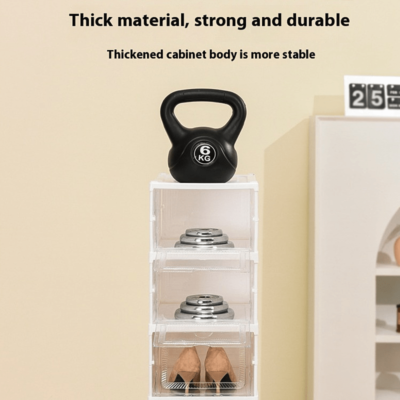 6-Layer/9-Layer Stackable Shoe Rack - Durable Foldable Transparent Storage Cabinet with Dustproof High-Top Design for Sneakers - Space-Saving, Easy to Assemble, and Versatile Shoe Organizer