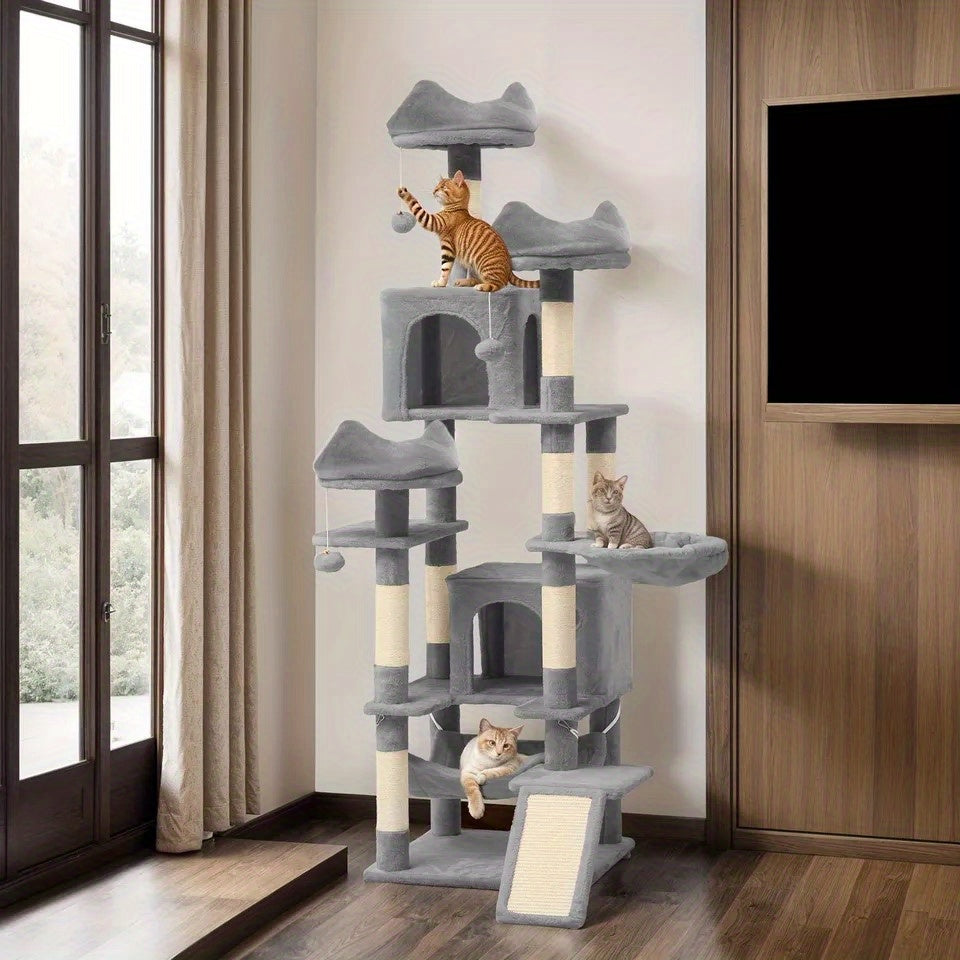 75" Cat Tree Multi Level Climbing Tower Play Activity Center w/ Scratching Posts