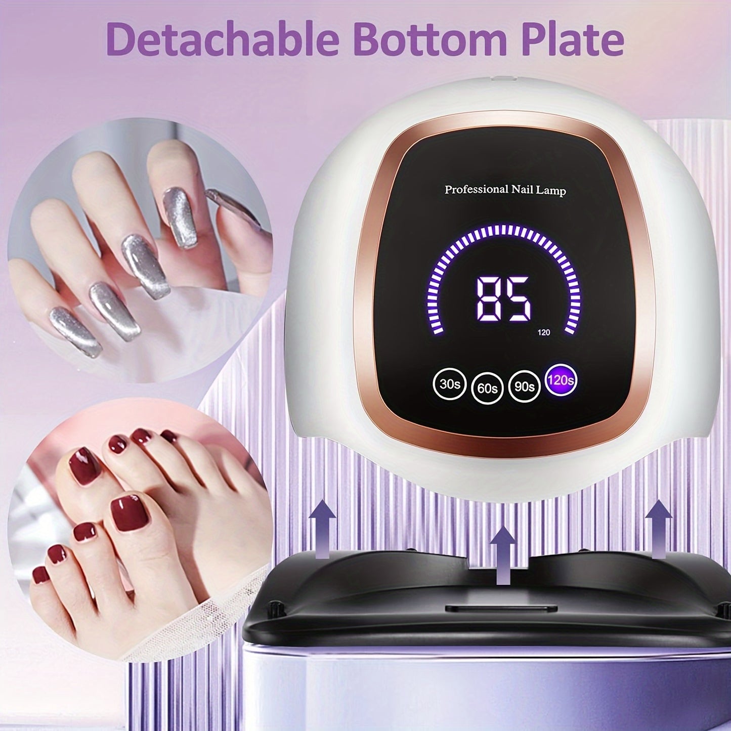 Professional UV LED Nail Lamp - Fast Curing, Automatic Sensor, 4 Timer Settings, Gel Polish Dryer for Fingernail and Toenail Nail Art - Home and Salon Use, Easy to Operate, Long-Lasting LED Light