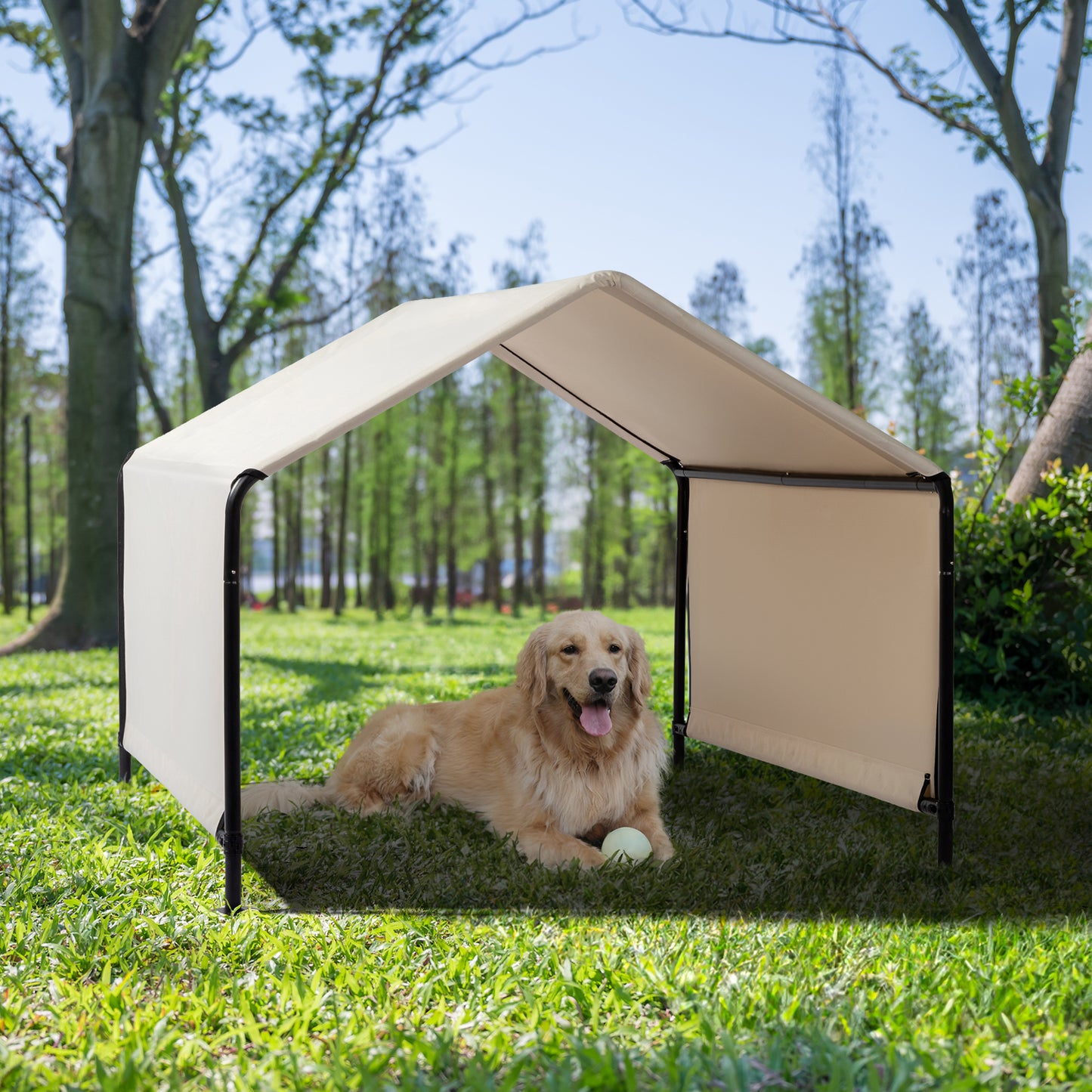 4*4*3.3FT  Dog Tent Creamy White