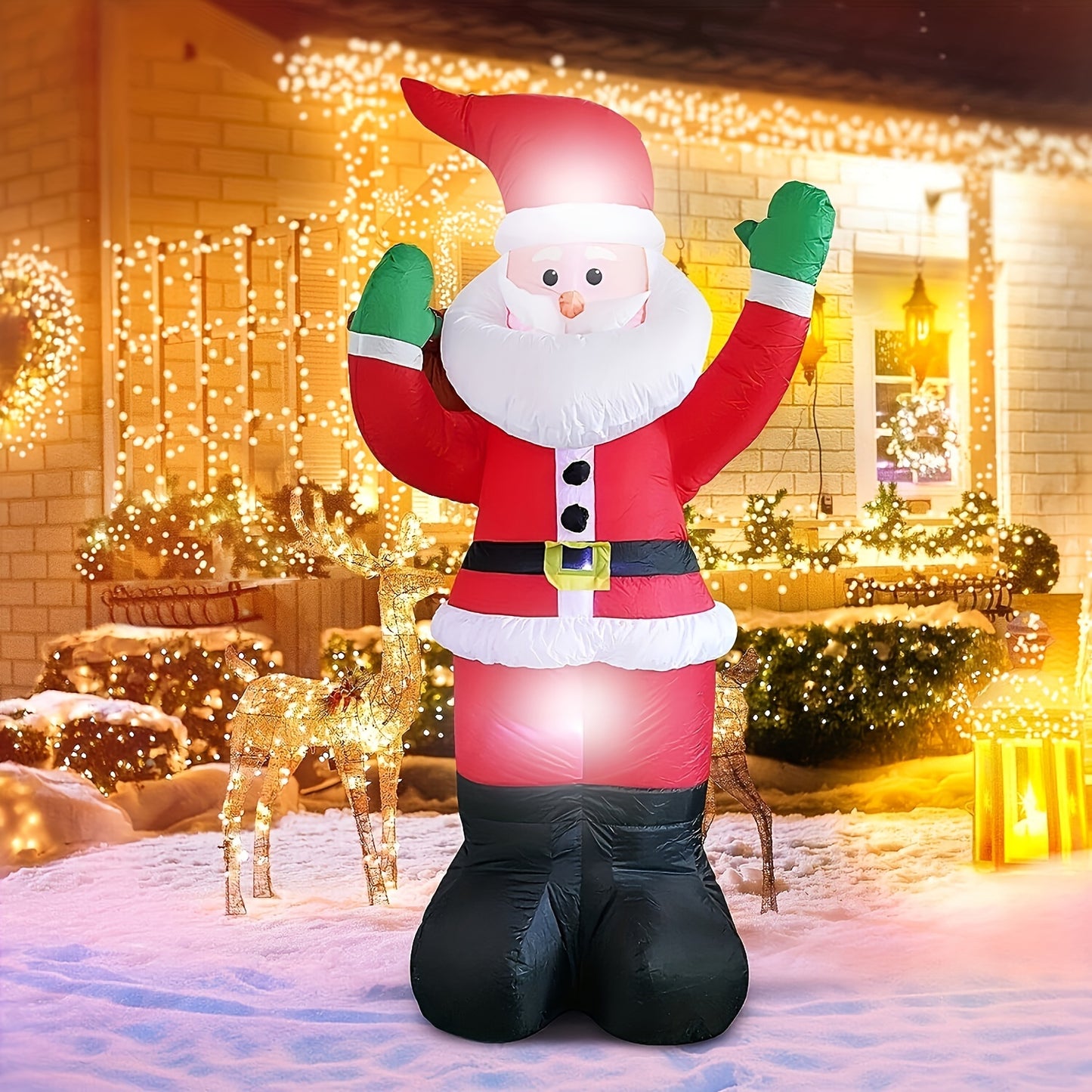 5ft Giant Rotating LED Snowman Inflatable - Outdoor Yard Christmas Decoration with Vibrant Lighting Effects - Festival Decor for Home, Garden, Restaurant, and Party