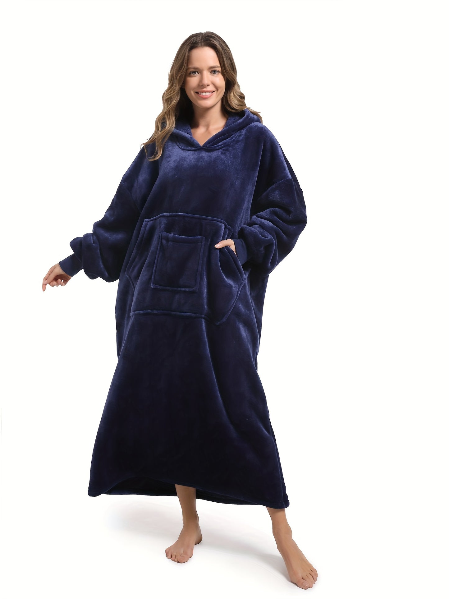 Cozy Giant Wearable Blanket Hoodie Sweatshirt - Oversized Sherpa with Long Sleeves, Huge Pocket, Soft Fleece Lining, and Warm Insulation - Perfect for Adult Women, Indoor Outdoor Use