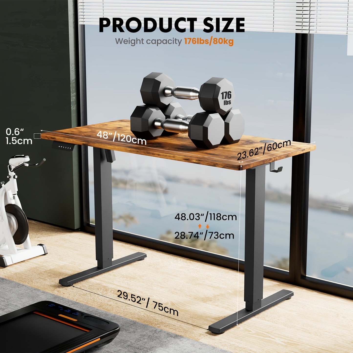 40/48/55/63 Inches Standing Desk Adjustable Height Electric Sit Stand Up Desk, Gaming Desk Ergonomic Workstation For Home Office, Cafes, Catering, Event Holding, 4 Colors