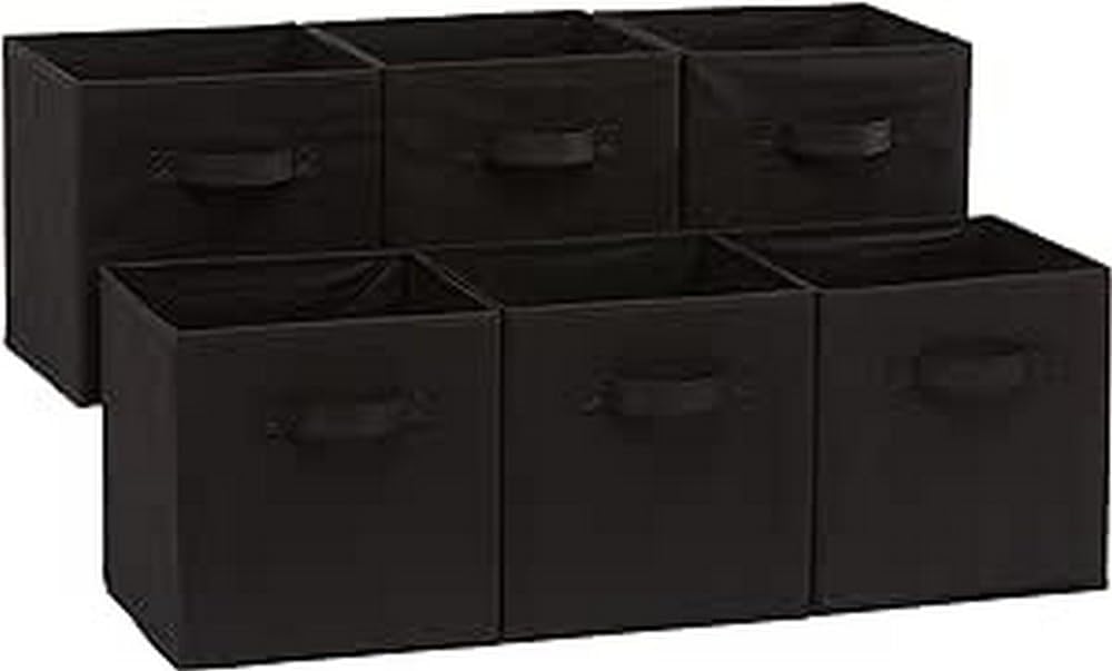 Collapsible Fabric Storage Cubes Organizer with Handles  - Pack of 6