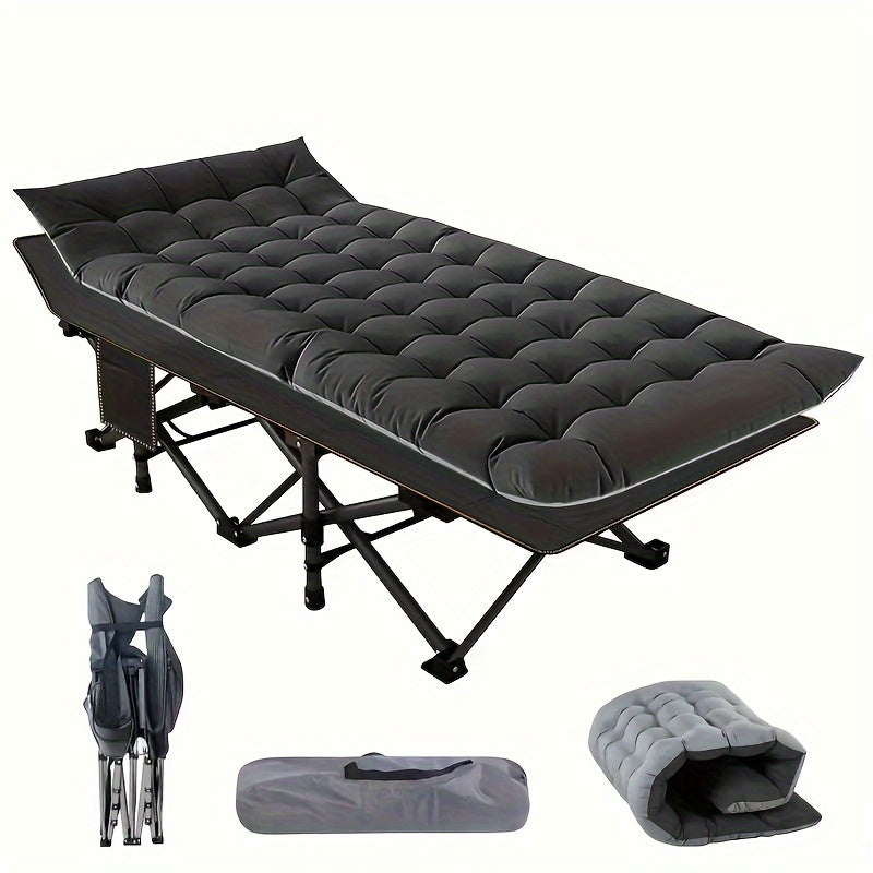 75" Heavy Duty Folding Bed Camping Cot - Portable, Collapsible, and Compact Guest Bed with Carry Bag for Outdoor and Indoor Use, Perfect for Halloween Gifts