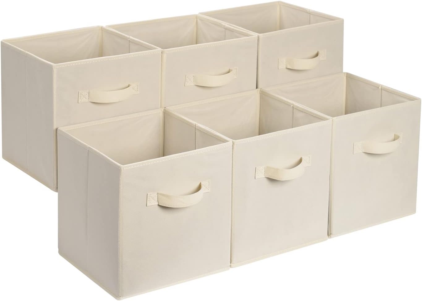 Collapsible Fabric Storage Cubes Organizer with Handles  - Pack of 6