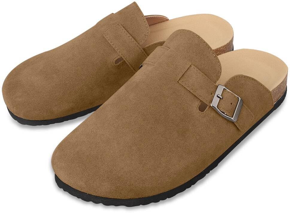 Clogs for Women Men Dupes Unisex Slip-on Potato Shoes Footbed Suede Cork Clogs and Mules