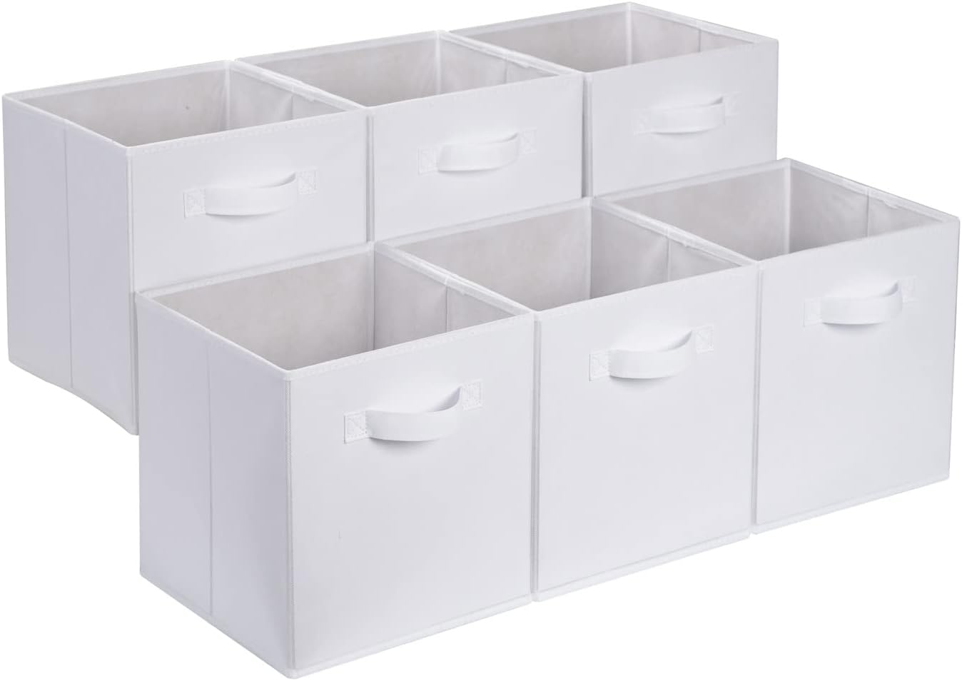 Collapsible Fabric Storage Cubes Organizer with Handles  - Pack of 6