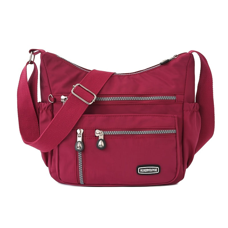 Women'S Single Crossbody Multi Strap Method Bag, Waterproof Multi-Pocket Capacity Nylon Outing Lightweight Cloth Bag