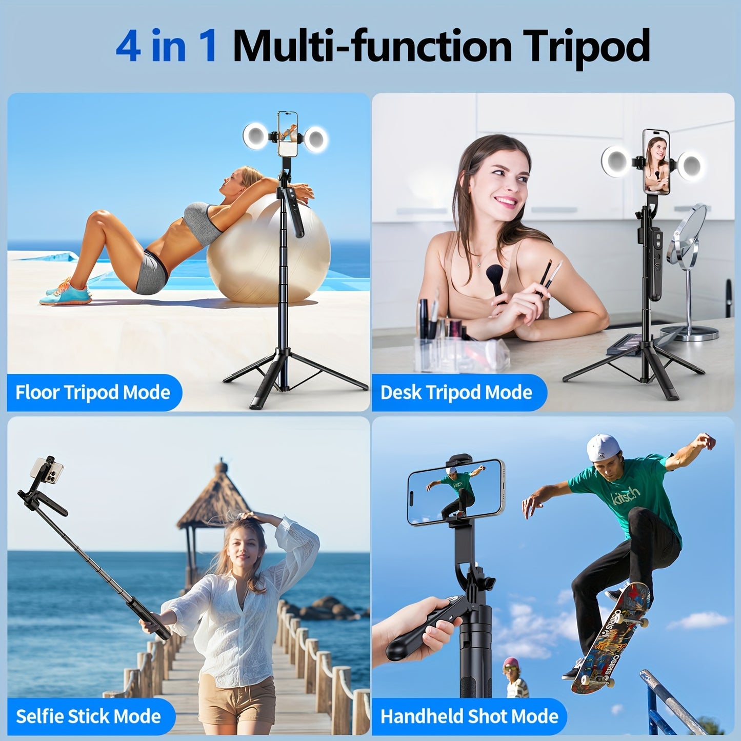 70.9" Phone Tripod with Auto Face Tracking - Tripods with 360° Rotation, Motion Sensor, Remote, and Phone Holder for Cell Phone 4"-7" Vlog/Live Stream/Video Recording