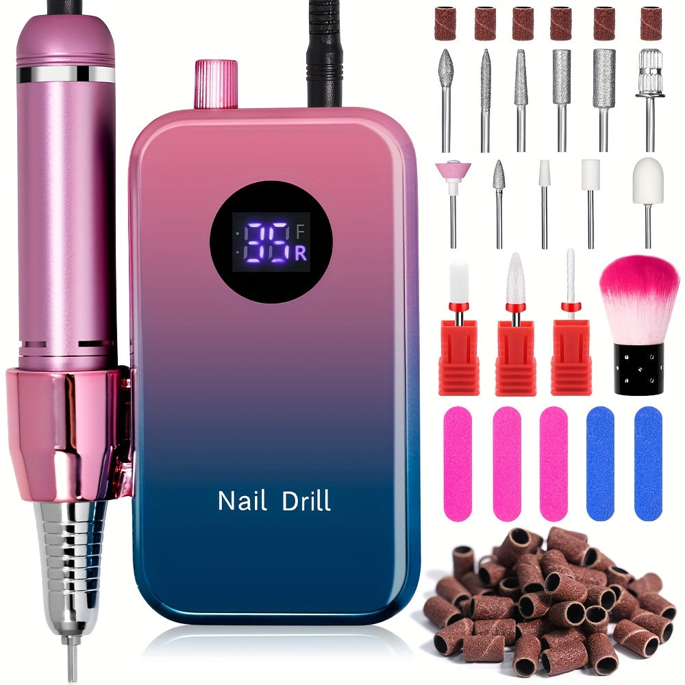 35000RPM Portable Professional  Electric Nail Drill Machine Display Nails Sander For Acrylic Gel Polish Rechargeable Nail Tool