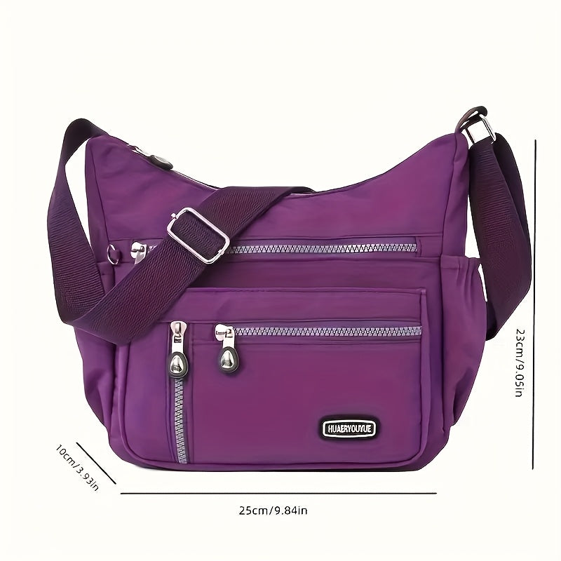 Women'S Single Crossbody Multi Strap Method Bag, Waterproof Multi-Pocket Capacity Nylon Outing Lightweight Cloth Bag