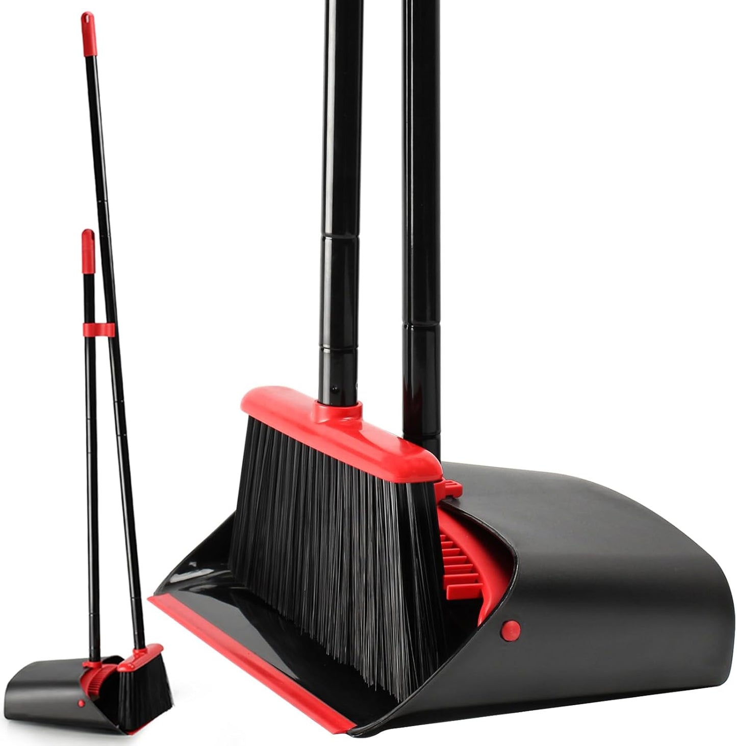 Broom and Dustpan Set with 52" Long Handle for Home Kitchen Room Office Lobby Floor Use Upright Stand Up Stand Up Broom with Dustpan Combo