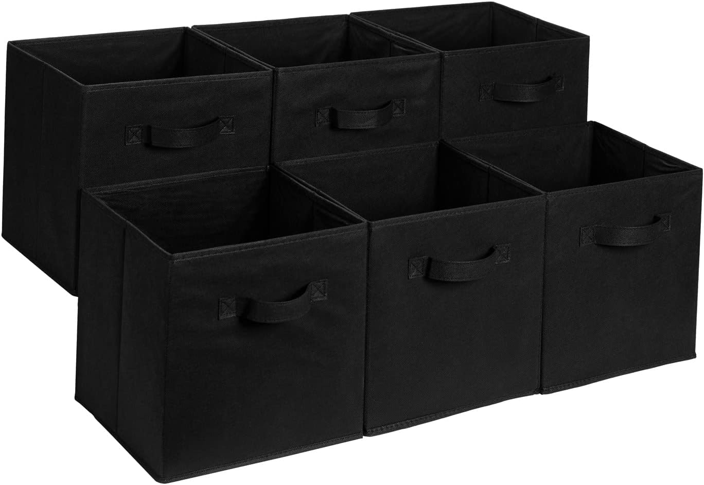 Collapsible Fabric Storage Cubes Organizer with Handles  - Pack of 6