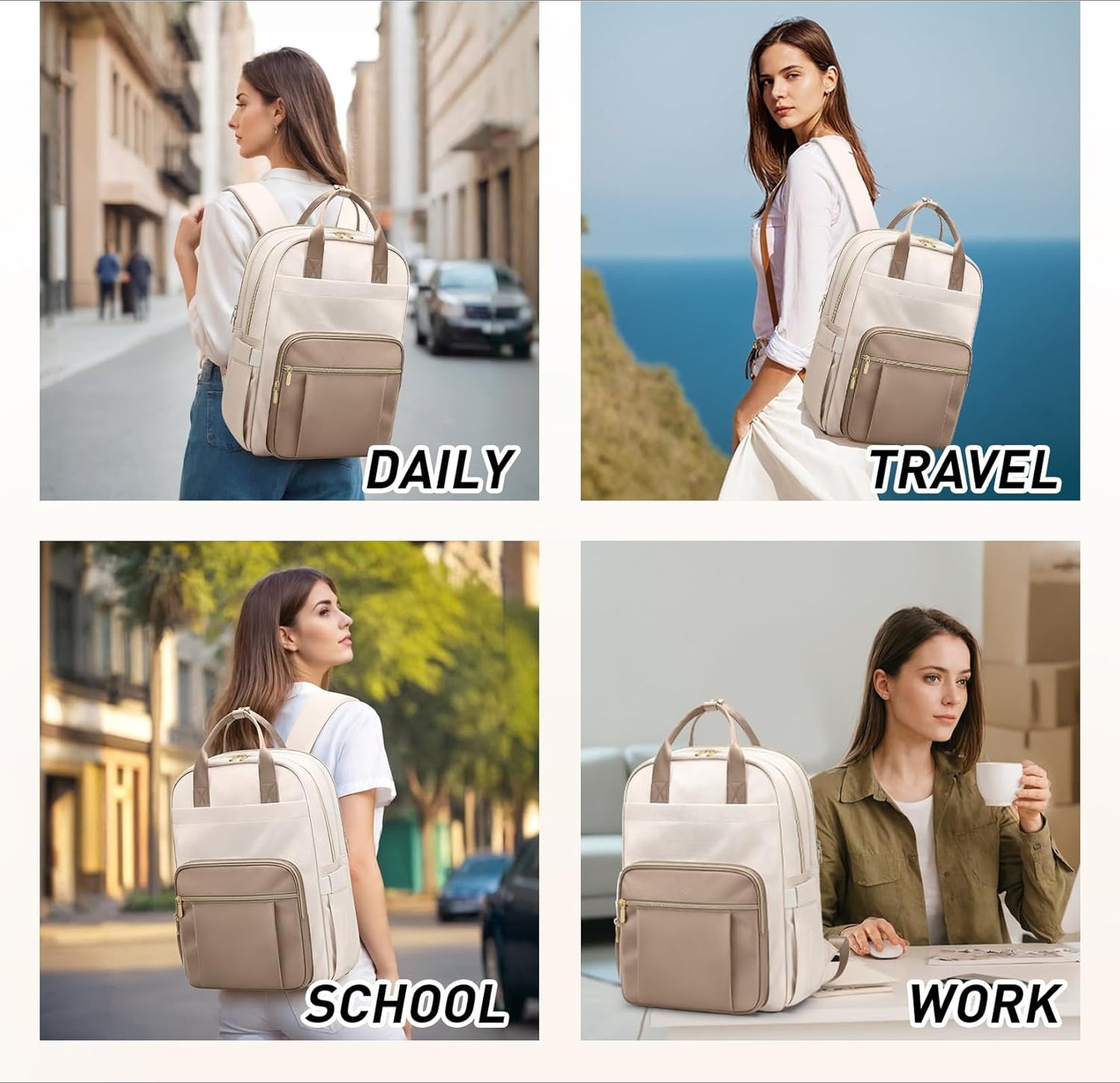 Backpack for Women Work Bags: 15.6 inch Laptop Backpack Waterproof Backpacks Fashion Travel Bags Large Capacity Computer Bag for Doctor Nurse Business College Casual Daypacks