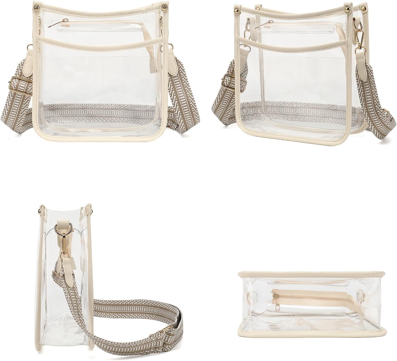 Clear Crossbody Bag Stadium Approved - Clear Purses for Women with Adjustable Strap Clear Shoulder Bag for Concerts