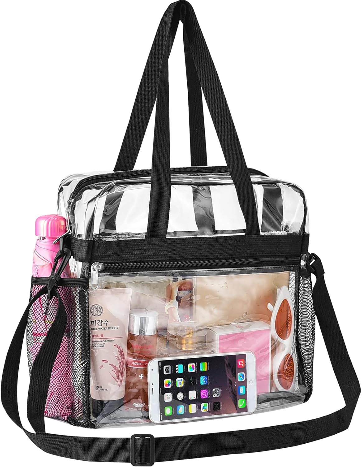 Bag Stadium Approved 12x6x12 Clear Tote Bag with Removable Strap Clear Lunch Bag for Work Sports Festival