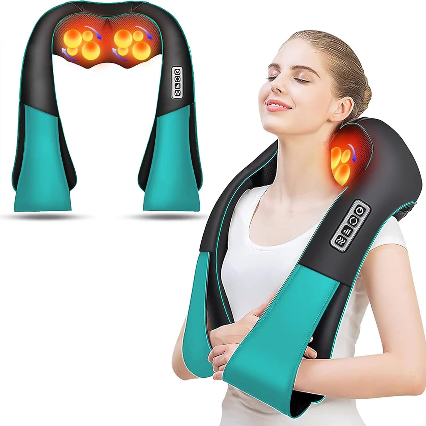 Shiatsu Back and Neck Massager, Back Massager Deep Tissue Kneading Massager Neck and Shoulder Massager with Heat, Electric 4D Massage Pillow Fathers Day Dad Gifts from Daughter(NOT Cordless)