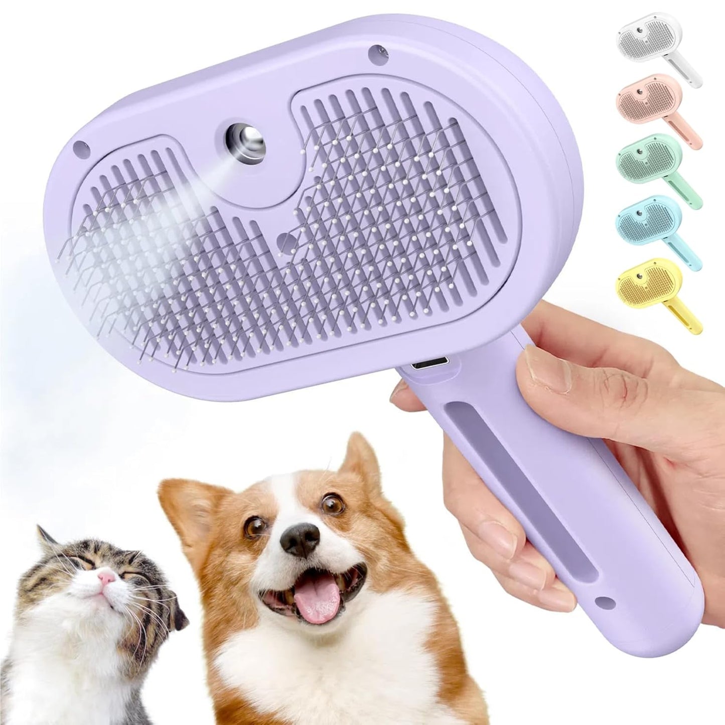 3-in-1 Self-Cleaning Pet Brush for Shedding - Removes Static and Loose Hair from Dogs and Cats