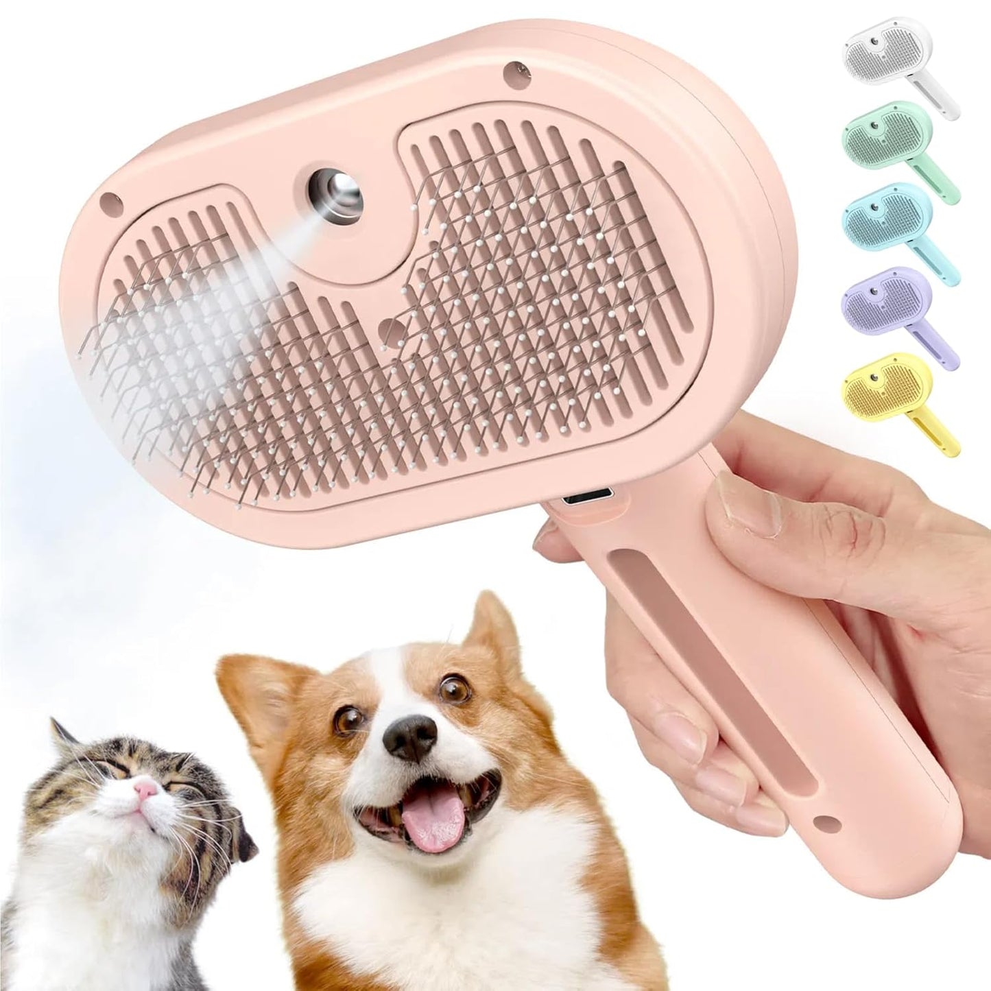 3-in-1 Self-Cleaning Pet Brush for Shedding - Removes Static and Loose Hair from Dogs and Cats