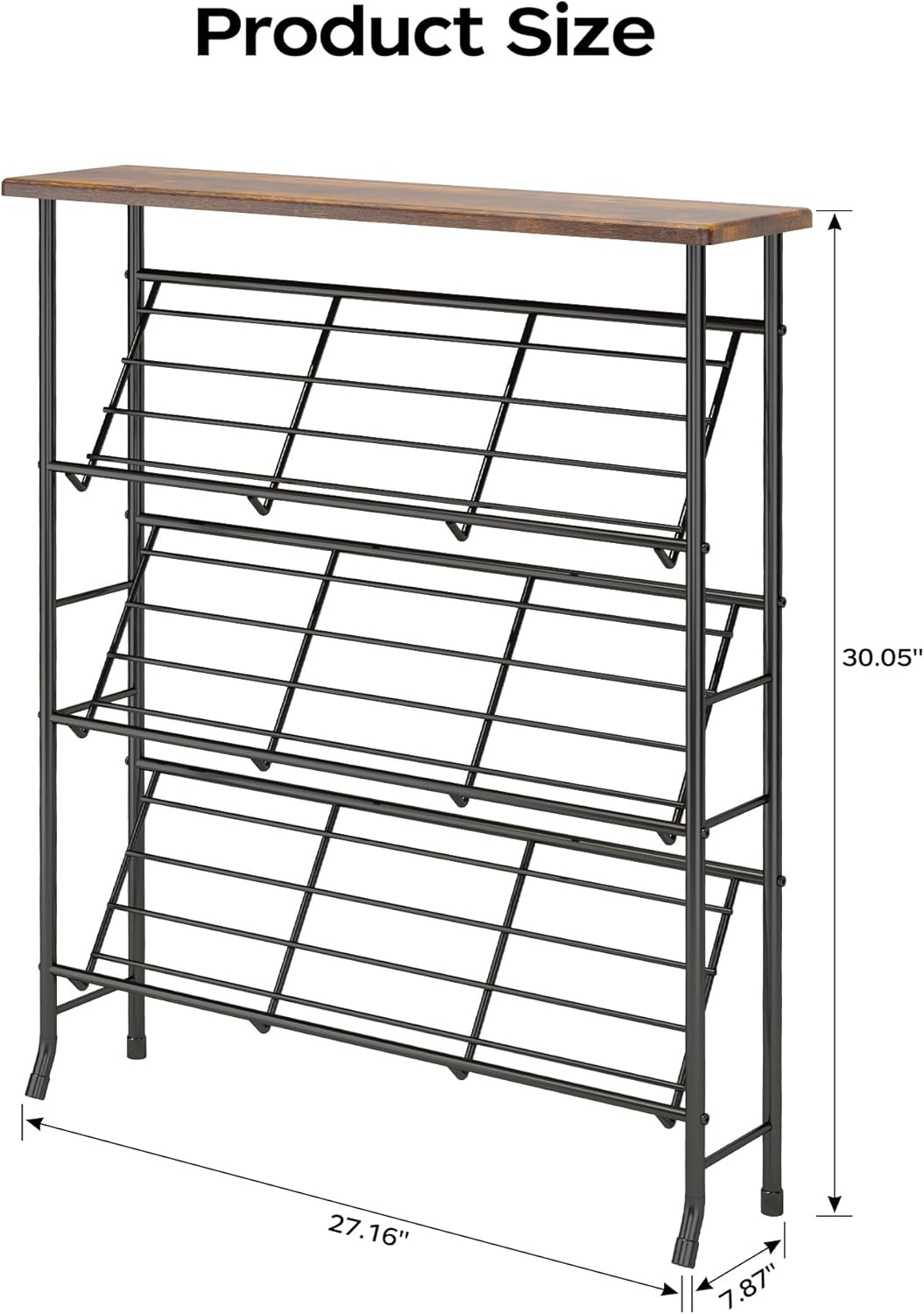 Shoe Rack Storage, Narrow 4 Tier Metal Shoe Storage Shelf, Free Standing Shoe Racks, Space Saving Shoe Rack Organizer for Entryway, Hallway, Bedroom, Living Room(12-16 Pair)