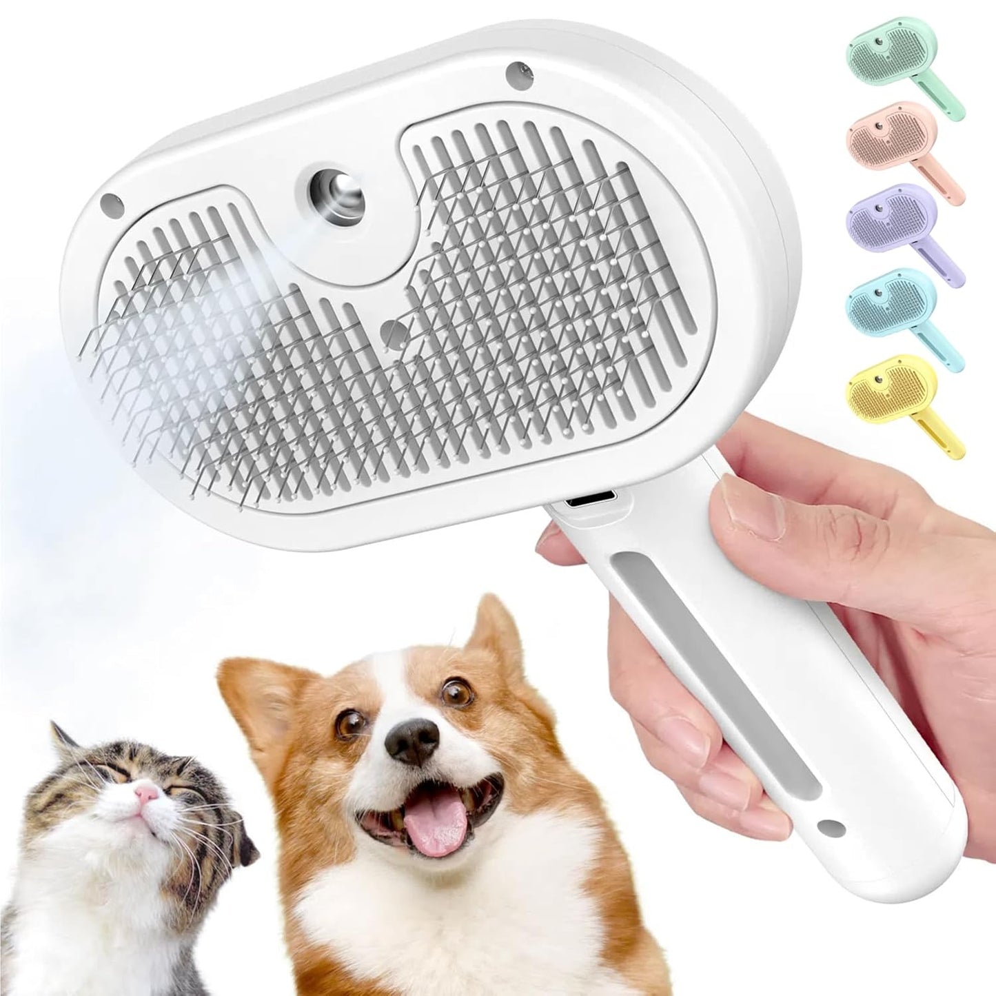 3-in-1 Self-Cleaning Pet Brush for Shedding - Removes Static and Loose Hair from Dogs and Cats