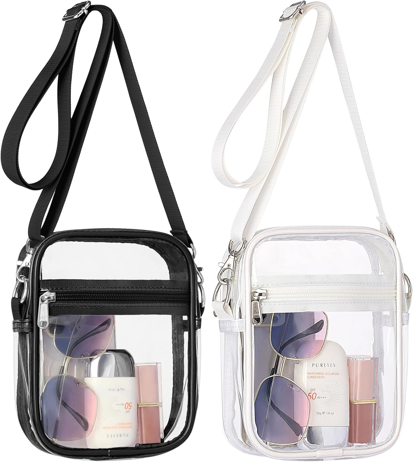 Clear Bag Stadium Approved - Clear Purses for Women Stadium Crossbody Messenger Bag for Concerts Sporting Events