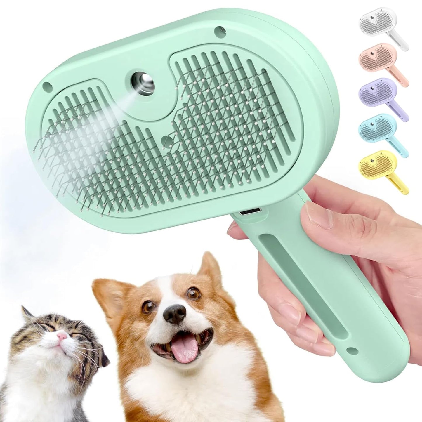 3-in-1 Self-Cleaning Pet Brush for Shedding - Removes Static and Loose Hair from Dogs and Cats