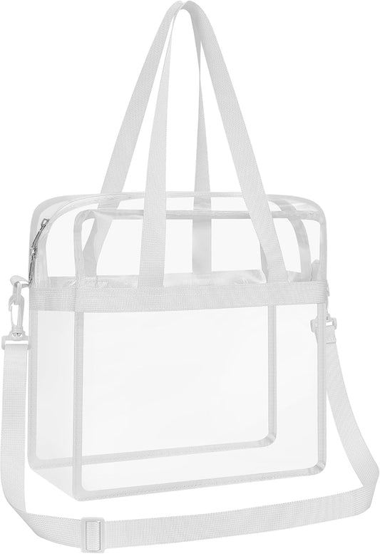 Bag Stadium Approved 12x6x12 Clear Tote Bag with Removable Strap Clear Lunch Bag for Work Sports Festival