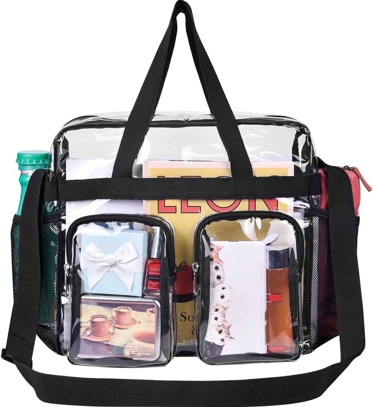 Bag Stadium Approved 12x6x12 Clear Tote Bag with Removable Strap Clear Lunch Bag for Work Sports Festival