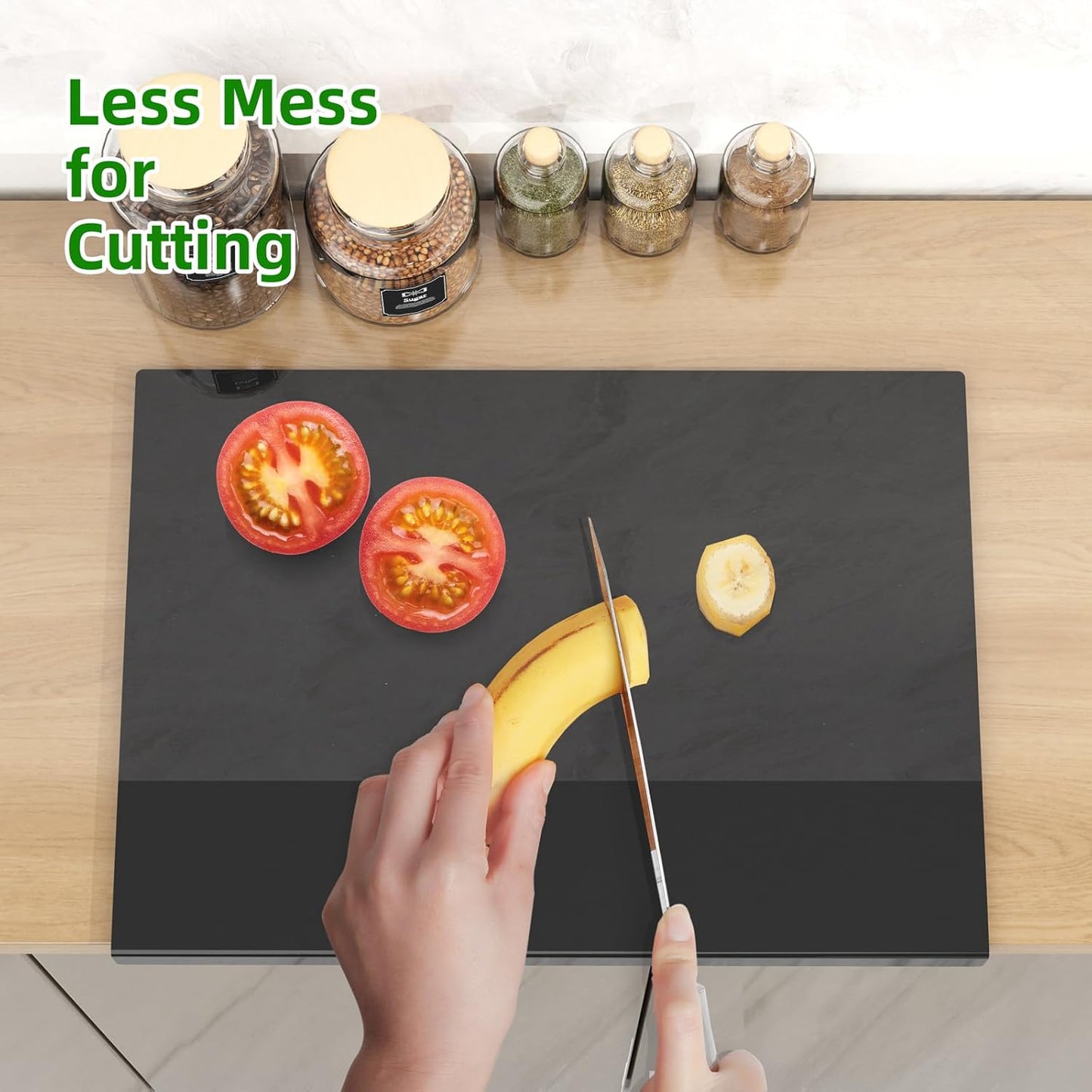 Acrylic Cutting Board with Counter Lip,17.5"x13.5" Clear Cutting Board for Kitchen Countertop,Non-Slip,60% Thicker,Perfect for Bread,Meat,Veggies & More,Great Kitchen Essential Gadgets & Decor