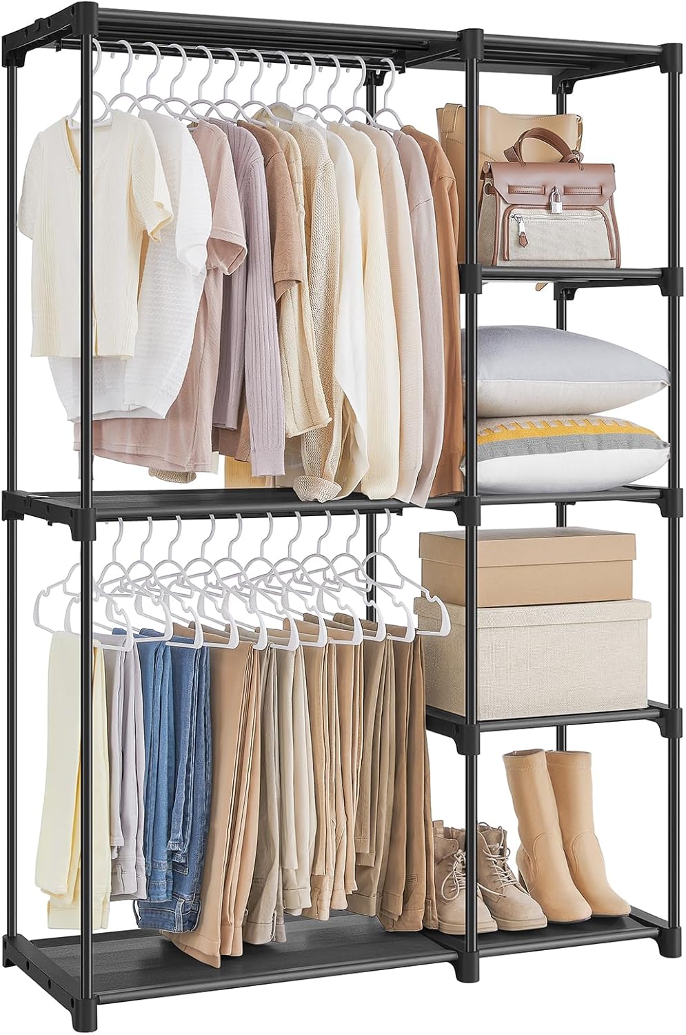 Portable Closet, Freestanding Closet Organizer, Clothes Rack with Shelves, Hanging Rods, Storage Organizer, for Cloakroom, Bedroom