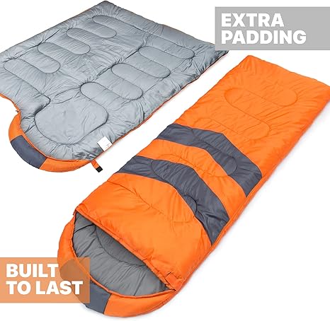 Sleeping Bags for Adults Cold Weather & Warm - Backpacking Camping Sleeping Bag for Kids 10-12, Girls, Boys - Lightweight Compact Camping Essentials Gear Accessories Hiking Sleep Must Haves