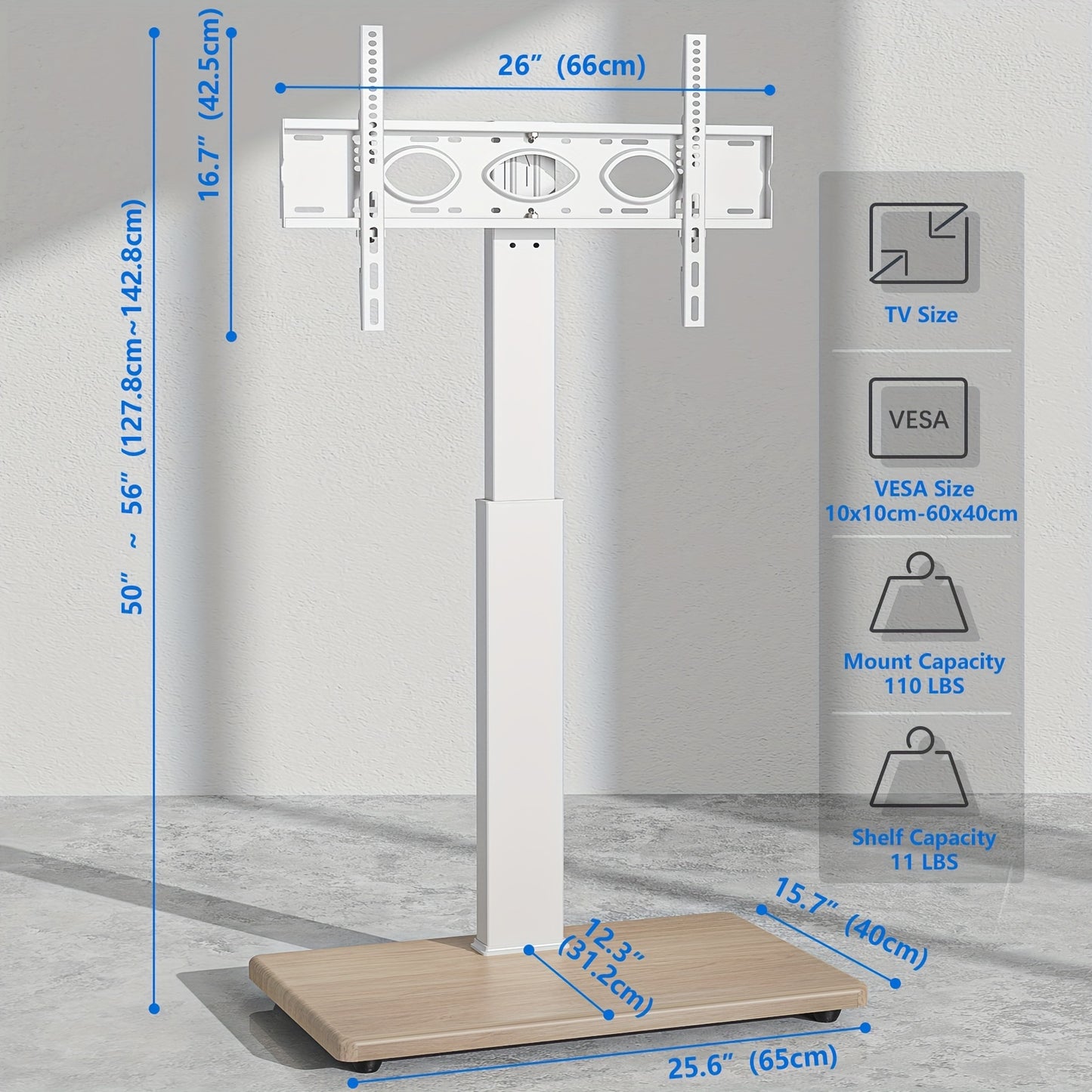 TV Floor Stand for 32-75 Inch Plasma LCD LED OLED Flat Panel or Curved Screen TVs