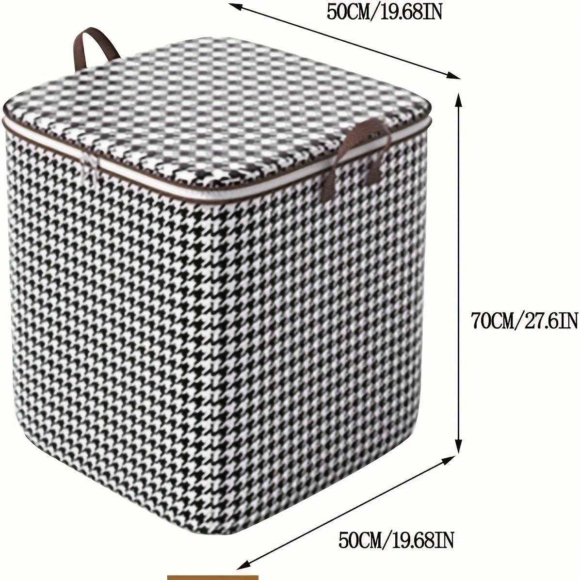 3 Pack of Extra Large 47.55gal Houndstooth Thickened Storage Containers for Household Large Capacity Clothes Quilt Storage Bucket Dustproof and Moisture Resistant Bag Double Zipper with Handle Storage Box Moving & Travel Storage Basket Ideal Storage Bask