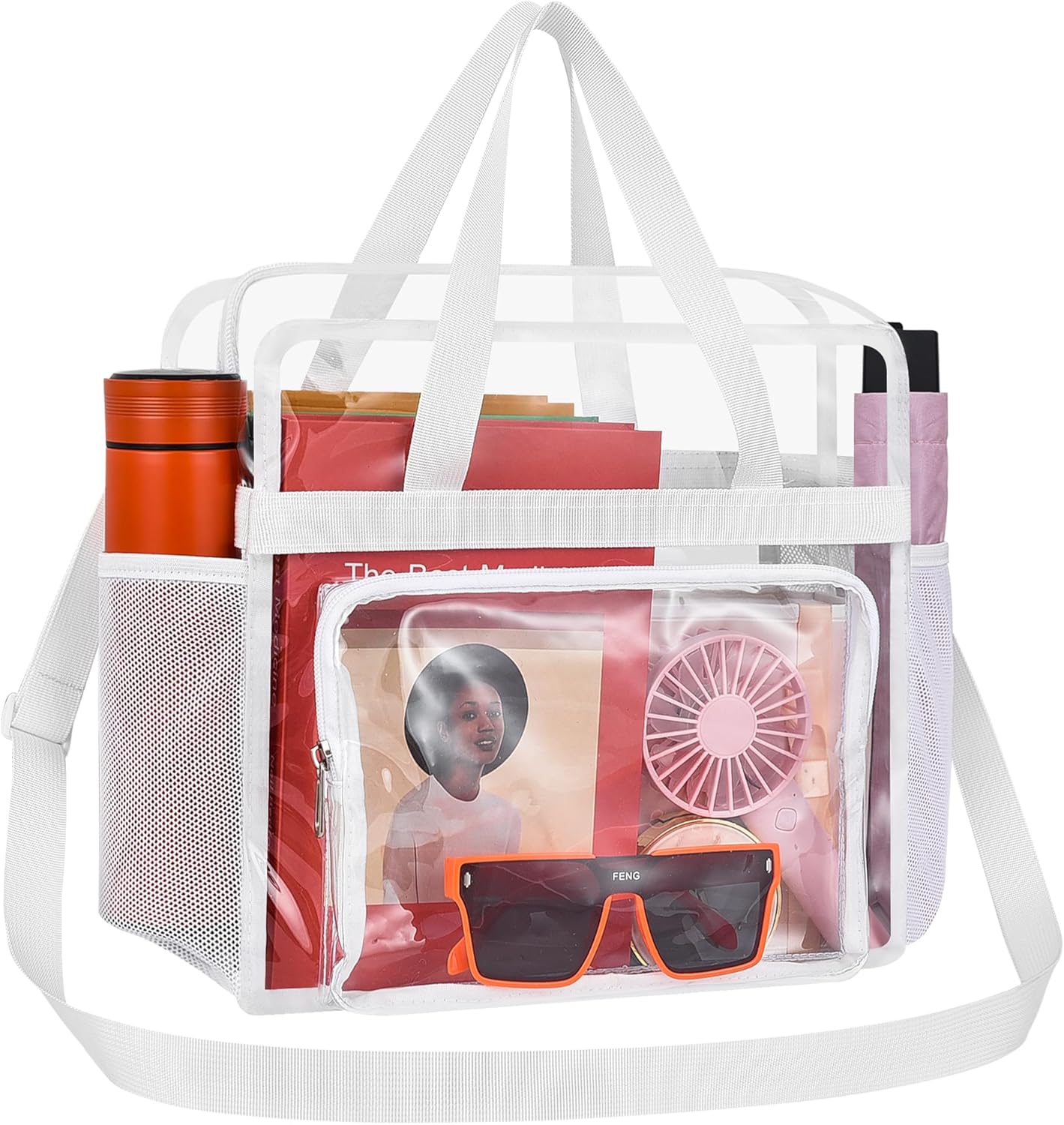 Bag Stadium Approved 12x6x12 Clear Tote Bag with Removable Strap Clear Lunch Bag for Work Sports Festival