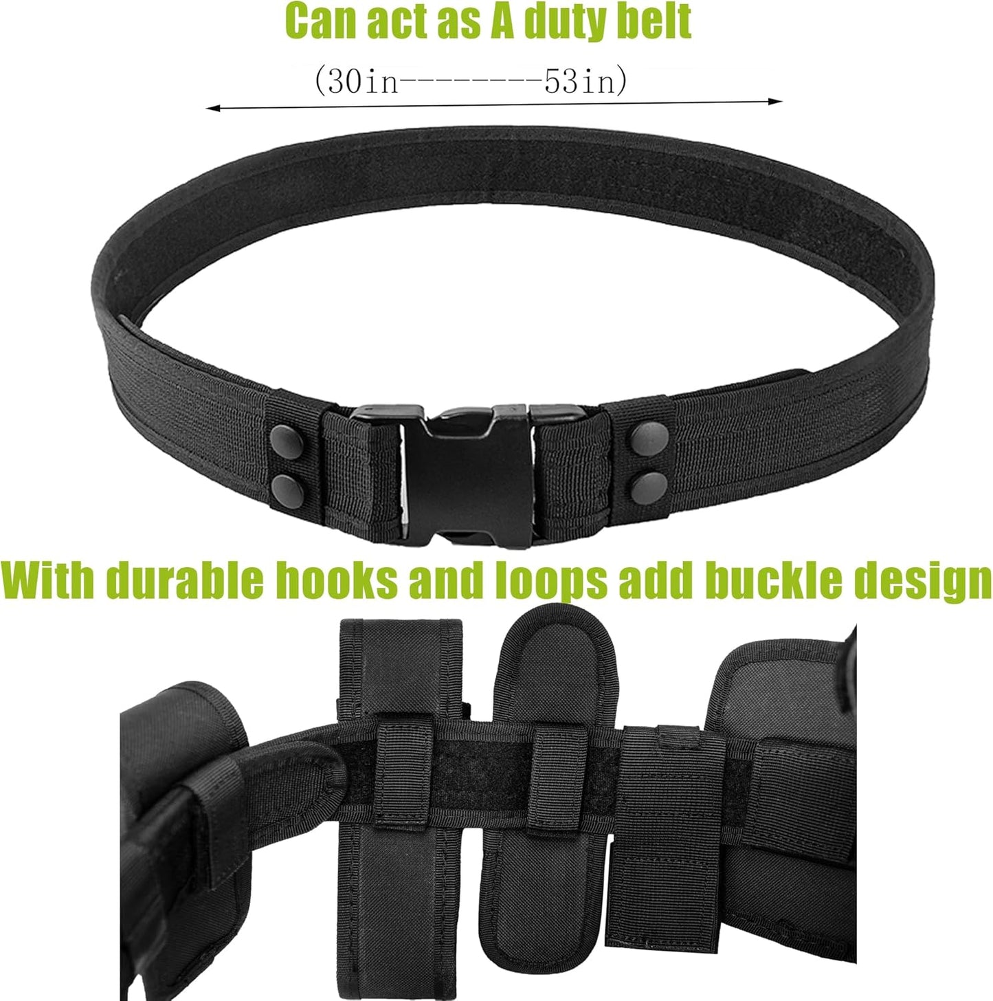 10 in 1 Police Utility Belt Tactical Security Guard Duty Belt Versatile Military Modular Equipment System Molded Duty Belt Set for Law Enforcement