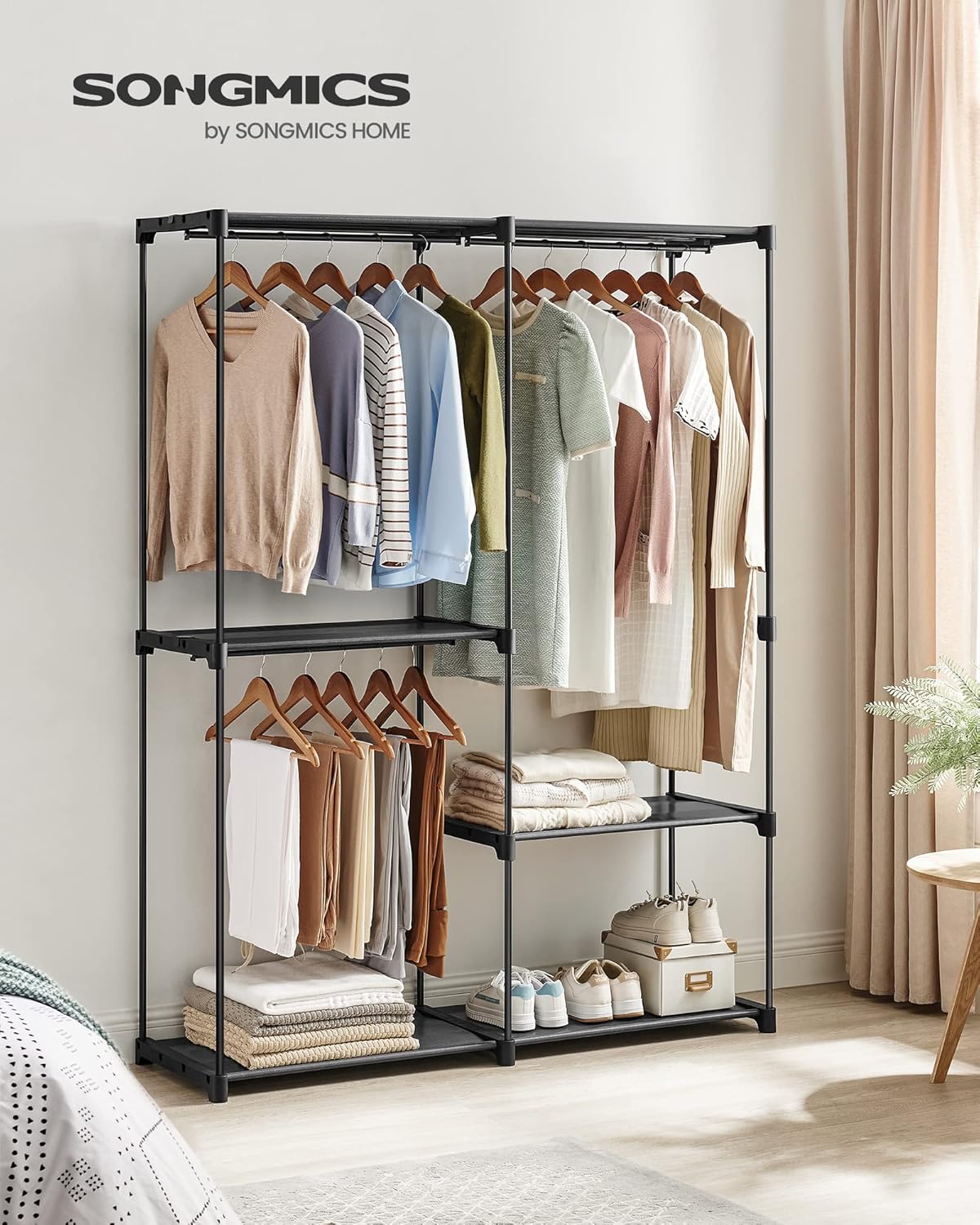 Portable Closet, Freestanding Closet Organizer, Clothes Rack with Shelves, Hanging Rods, Storage Organizer, for Cloakroom, Bedroom