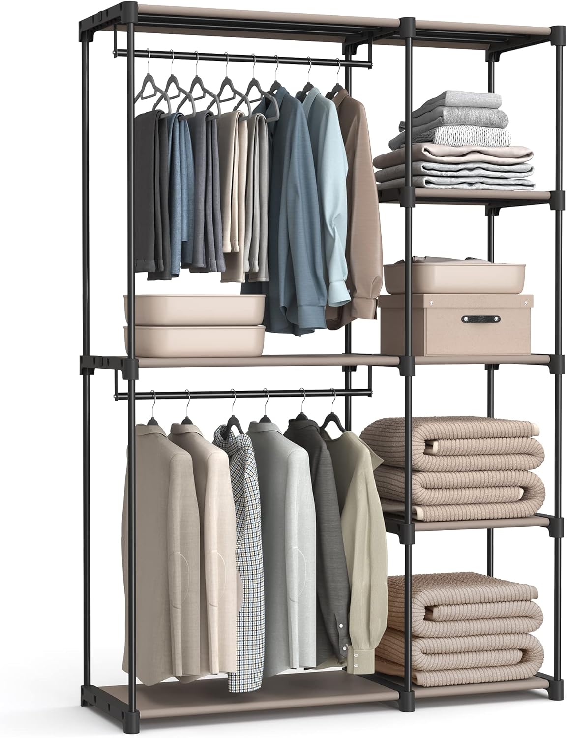 Portable Closet, Freestanding Closet Organizer, Clothes Rack with Shelves, Hanging Rods, Storage Organizer, for Cloakroom, Bedroom