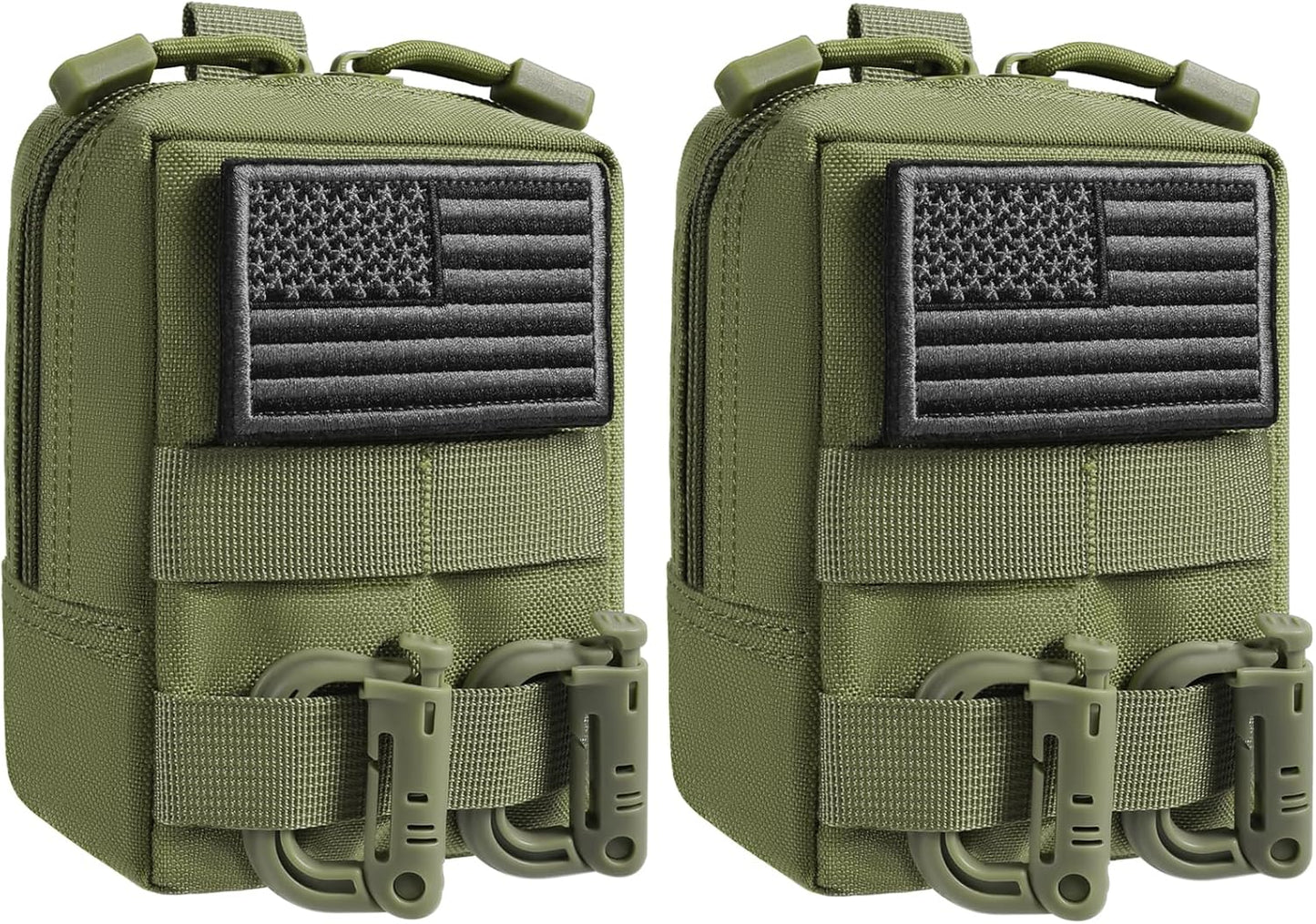 2 Pack Molle Pouches - Tactical Compact Water-Resistant EDC Pouch Bag Small Utility Pouch