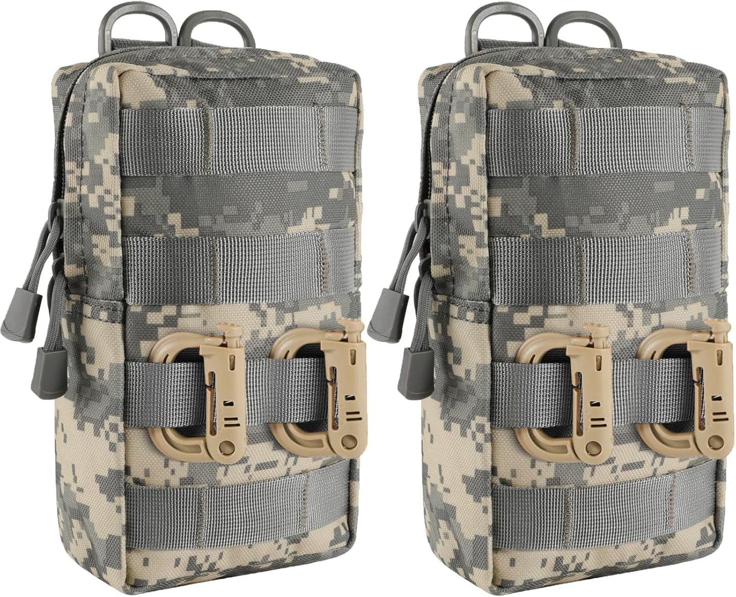 2 Pack Molle Pouches - Tactical Compact Water-Resistant EDC Pouch Bag Small Utility Pouch