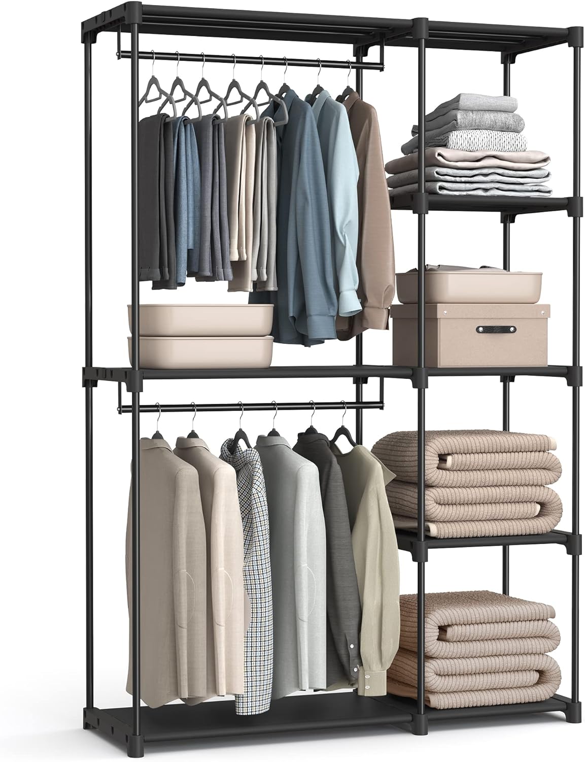 Portable Closet, Freestanding Closet Organizer, Clothes Rack with Shelves, Hanging Rods, Storage Organizer, for Cloakroom, Bedroom