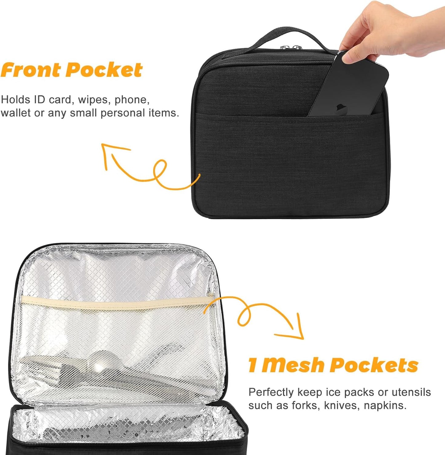 Lunch Box for Men Youth Kid Boys Girls Teen Adult - Reusable Lunch Bag Men - Insulated Small LunchBox